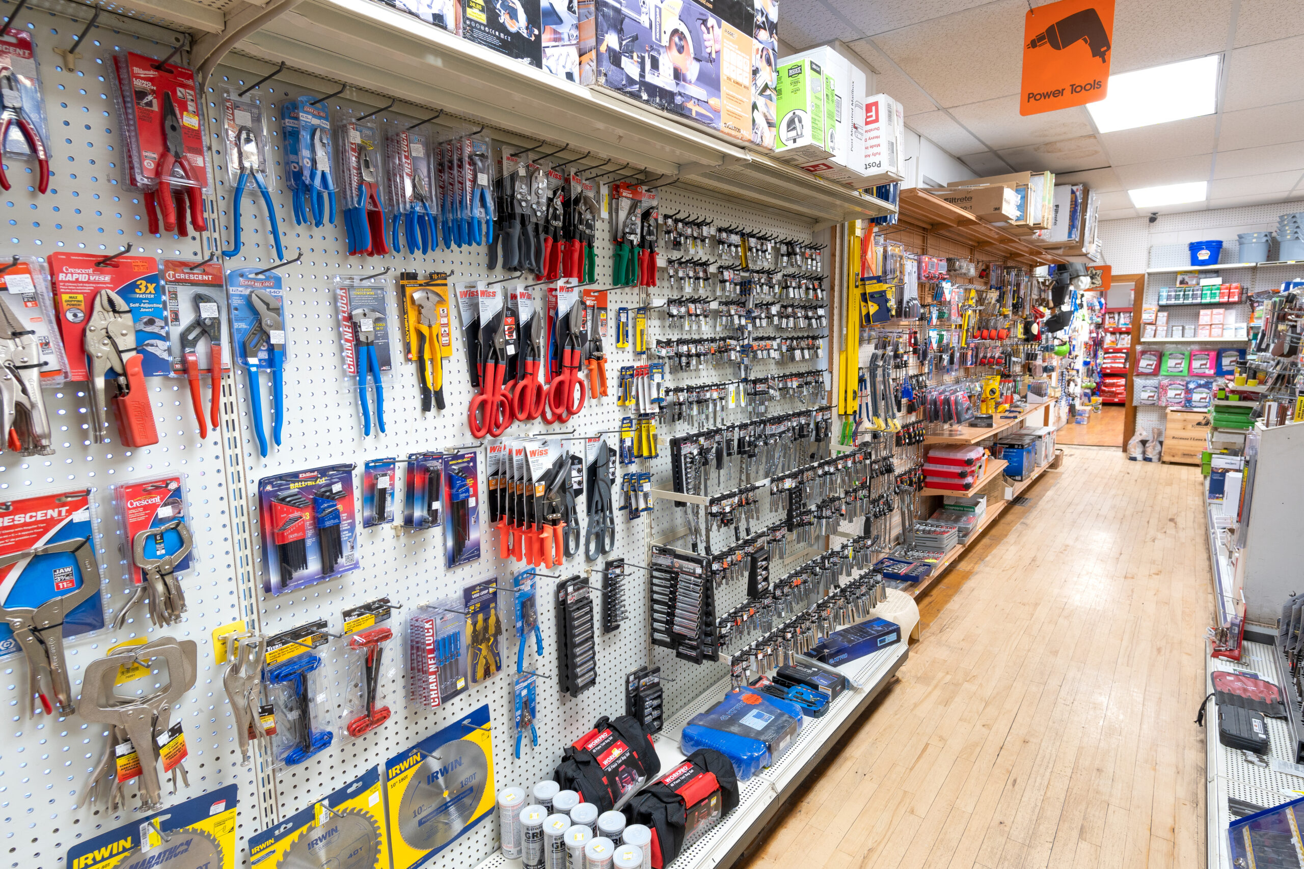 A closeup of the Tools Aisle in Four Star Supply