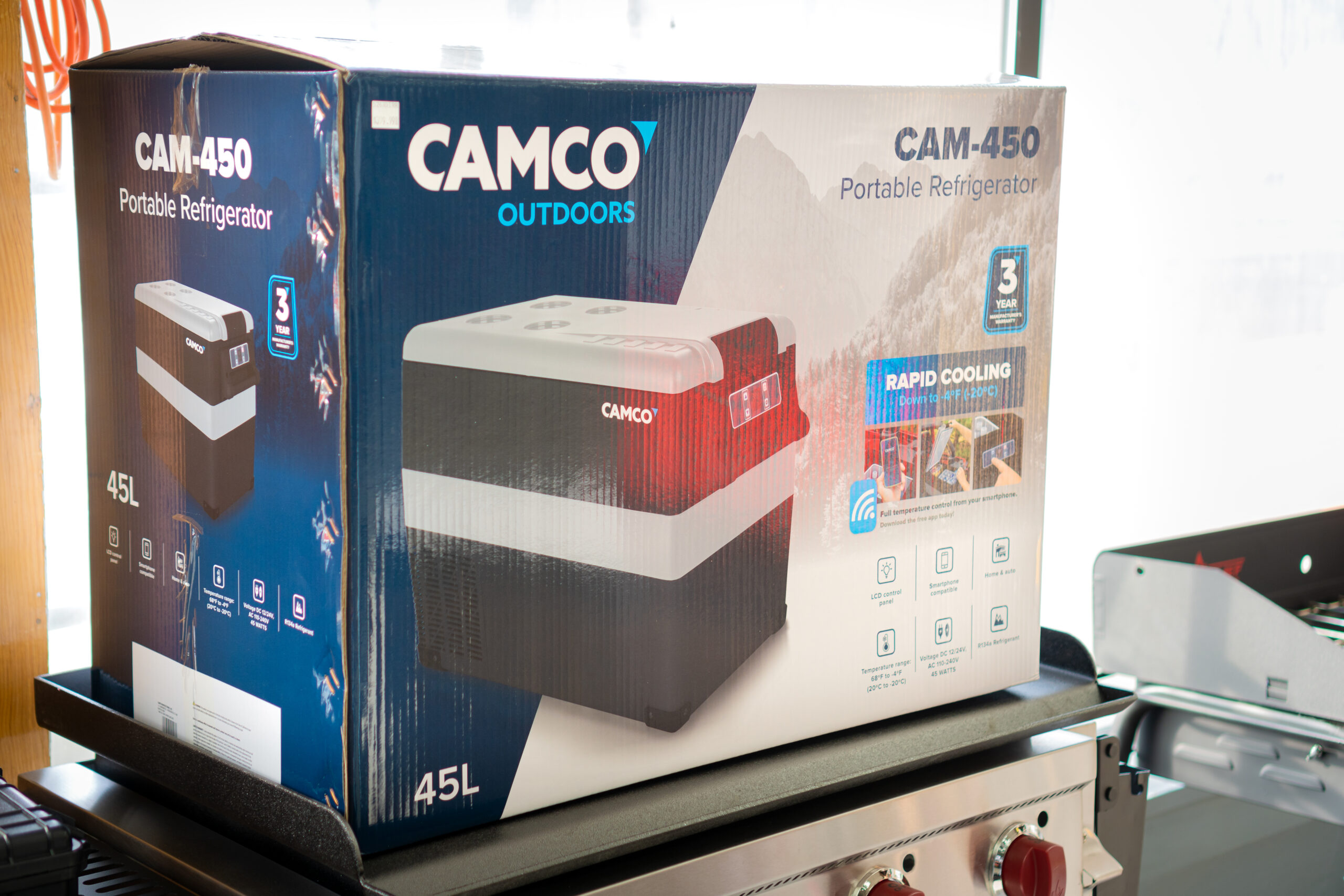 A Camco brand outdoor portable Refrigerator