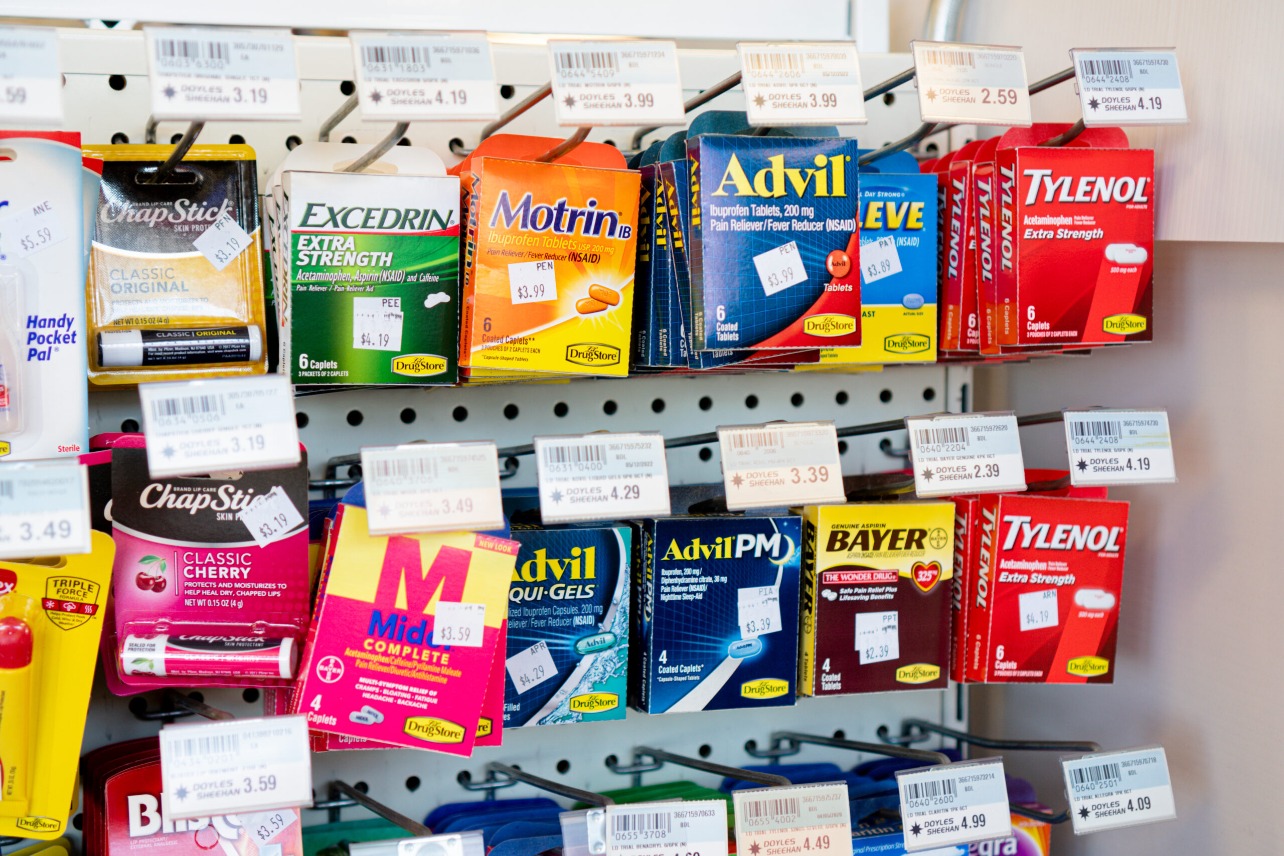Advil, Tylenol, Motrin, Chapstick, & other similar products