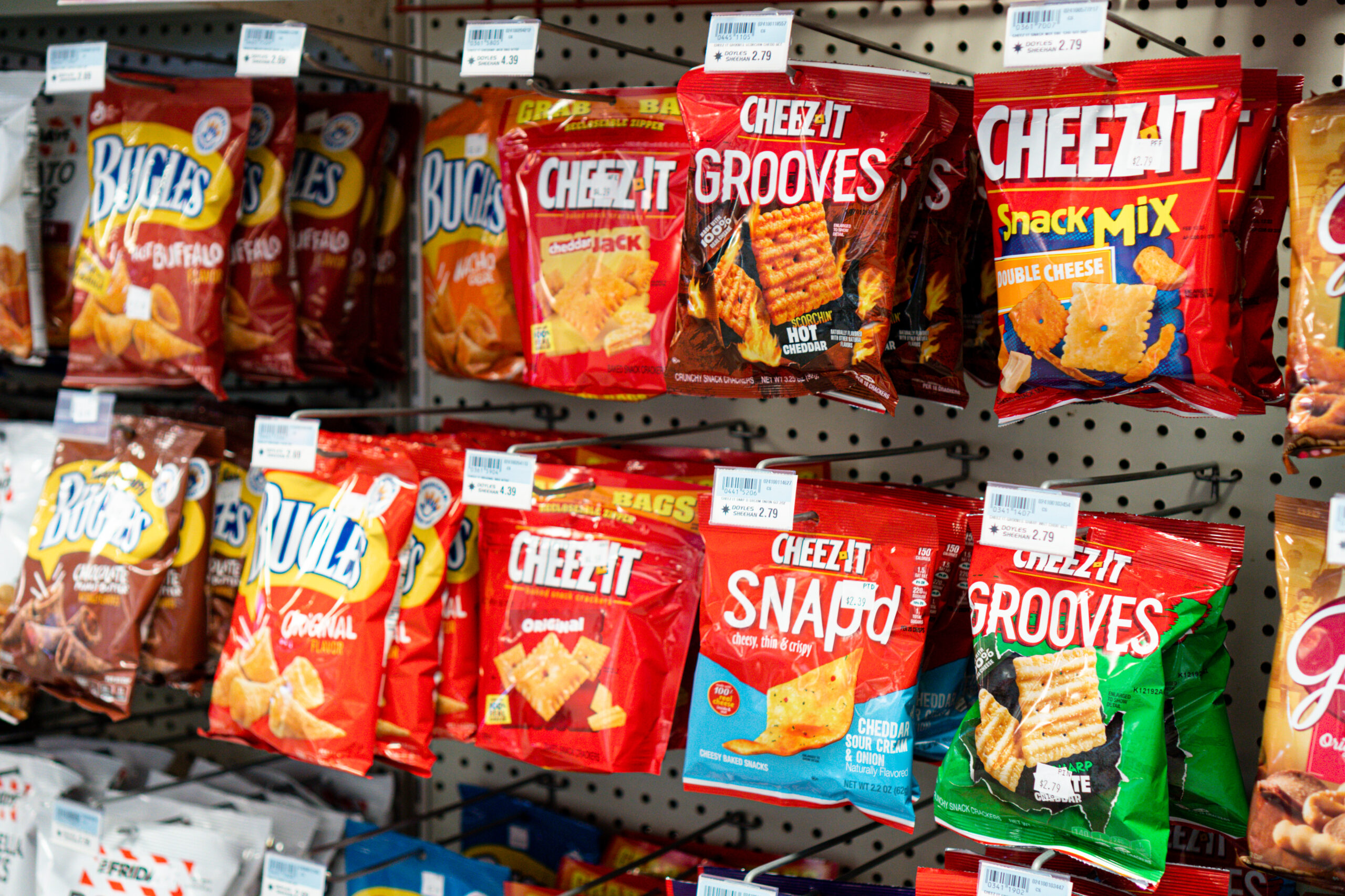 Bugles, & Cheez Its available for sale at Four Star Supply owned convenience stores