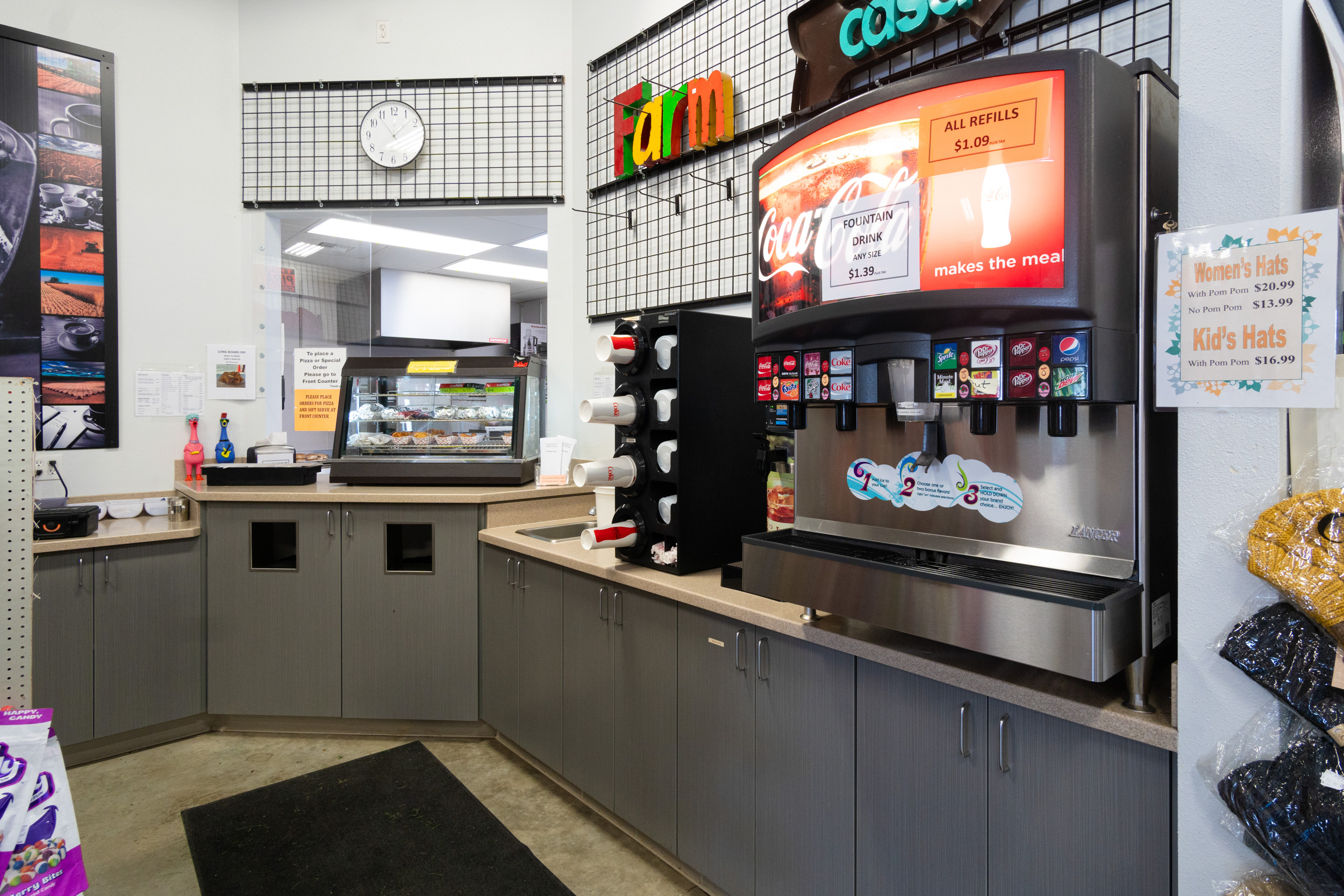 The soda fountain & hot and ready food counter at a Four Star Supply owned convenience store
