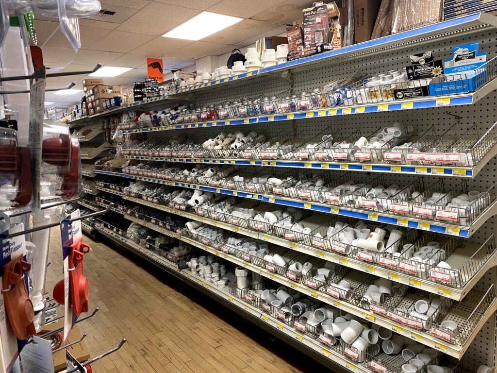 The Plumbing Aisle at Four Star Supply in Pullman