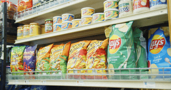 Various chips & dips for sale at Four Star Supply convenience stores.
