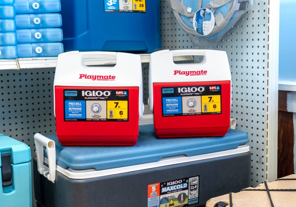 Two Igloo brand Playmate coolers