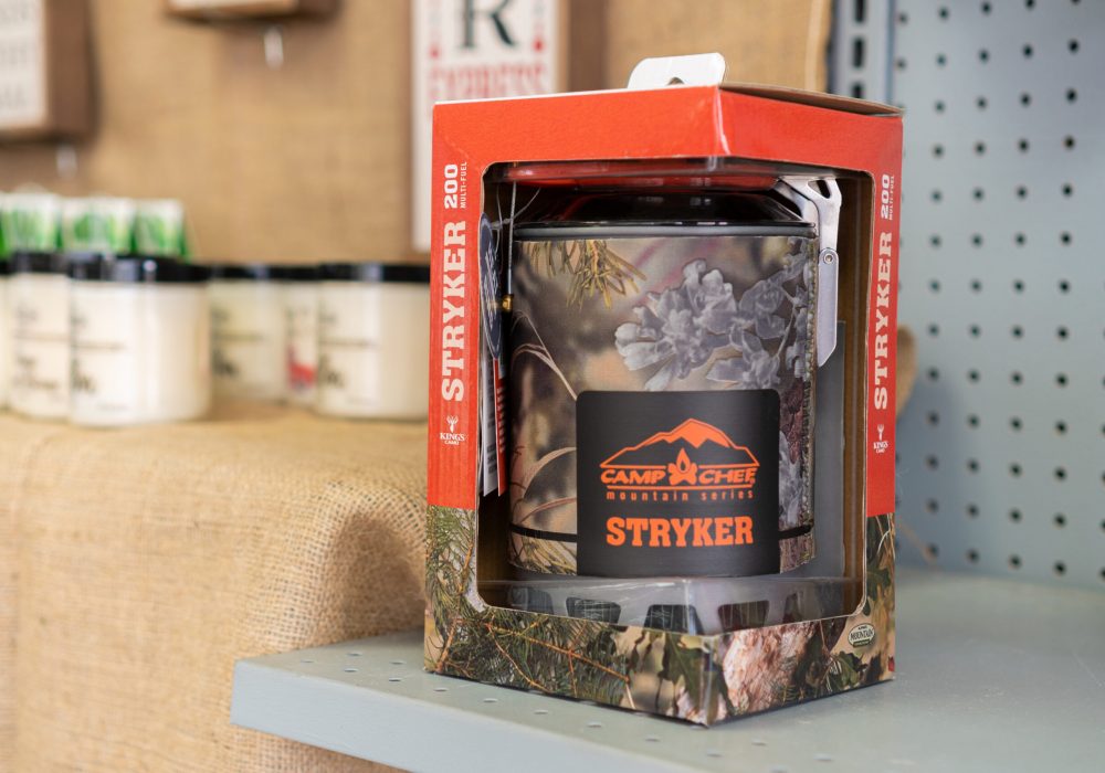 A Camp Chef brand Stryker portable water heater
