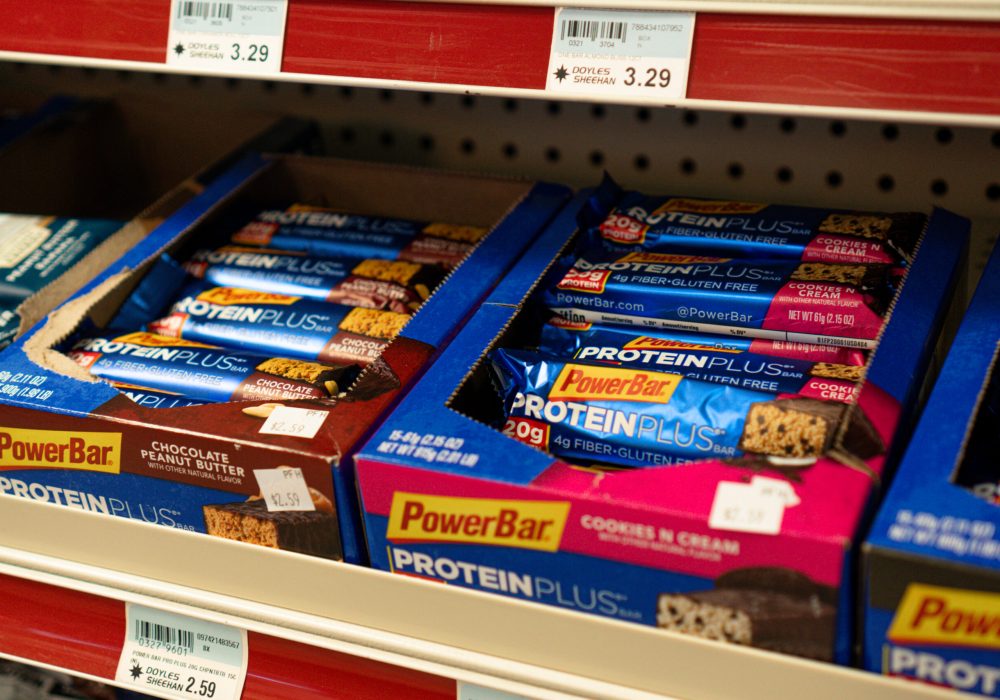 Power Bar Protein Bars available for sale at a Four Star Supplies owned convenience store