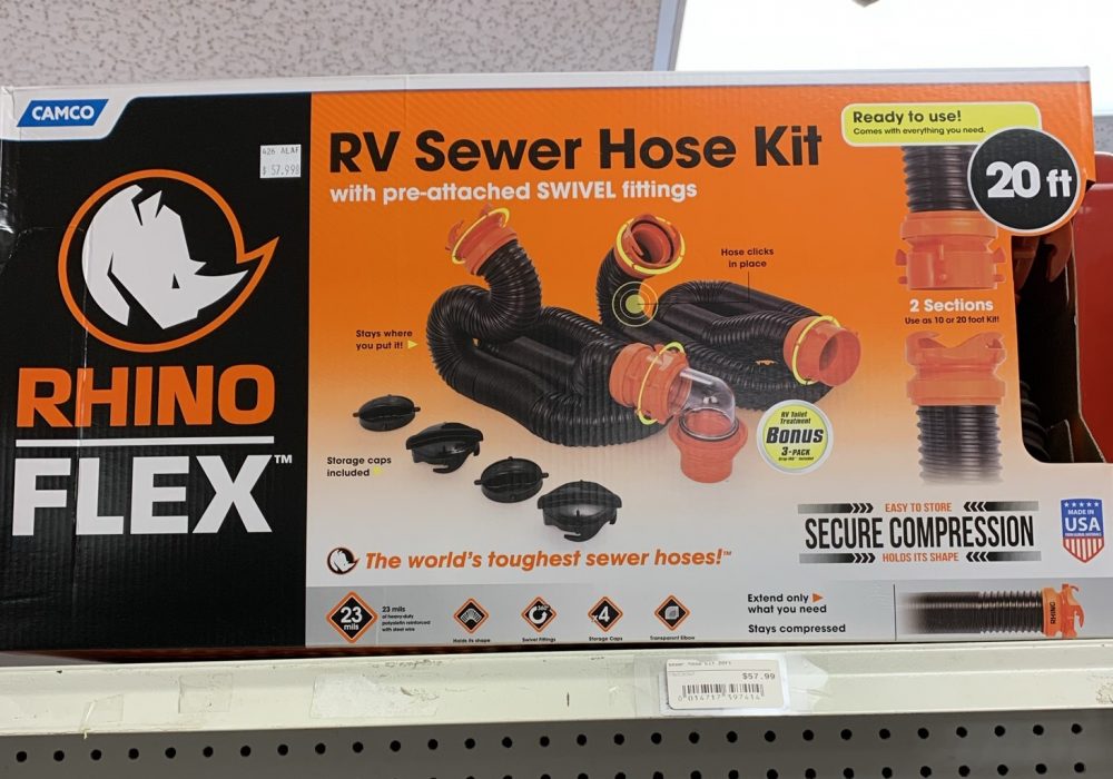 A Camco Rhino Flex RV Sewer Hose Kit